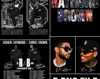 New Dates Usher Chris Brown R&B Tour 2026 Fan Art Bundle 5 PNG File (Digital Download)