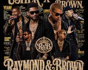 Usher Chris Brown Raymond Tour 2026 Fan Art T-Shirt PNG (Digital Download)
