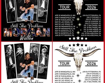 Morgan Wallen Still The Problem Tour 2026, PNG (Descarga digital) Paquete de 4 archivos PNG