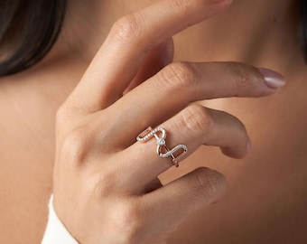 Infinity Ring, Lab Grown Diamond Pave Open Band, VVS Infinity Love Symbol, 14K Solid Gold Promise Ring for Her, Anniversary Birthday Gift