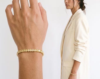 15ct Fancy Vivid Yellow Radiant Cut Diamond Tennis Bracelet 14K Gold Canary Bracelet