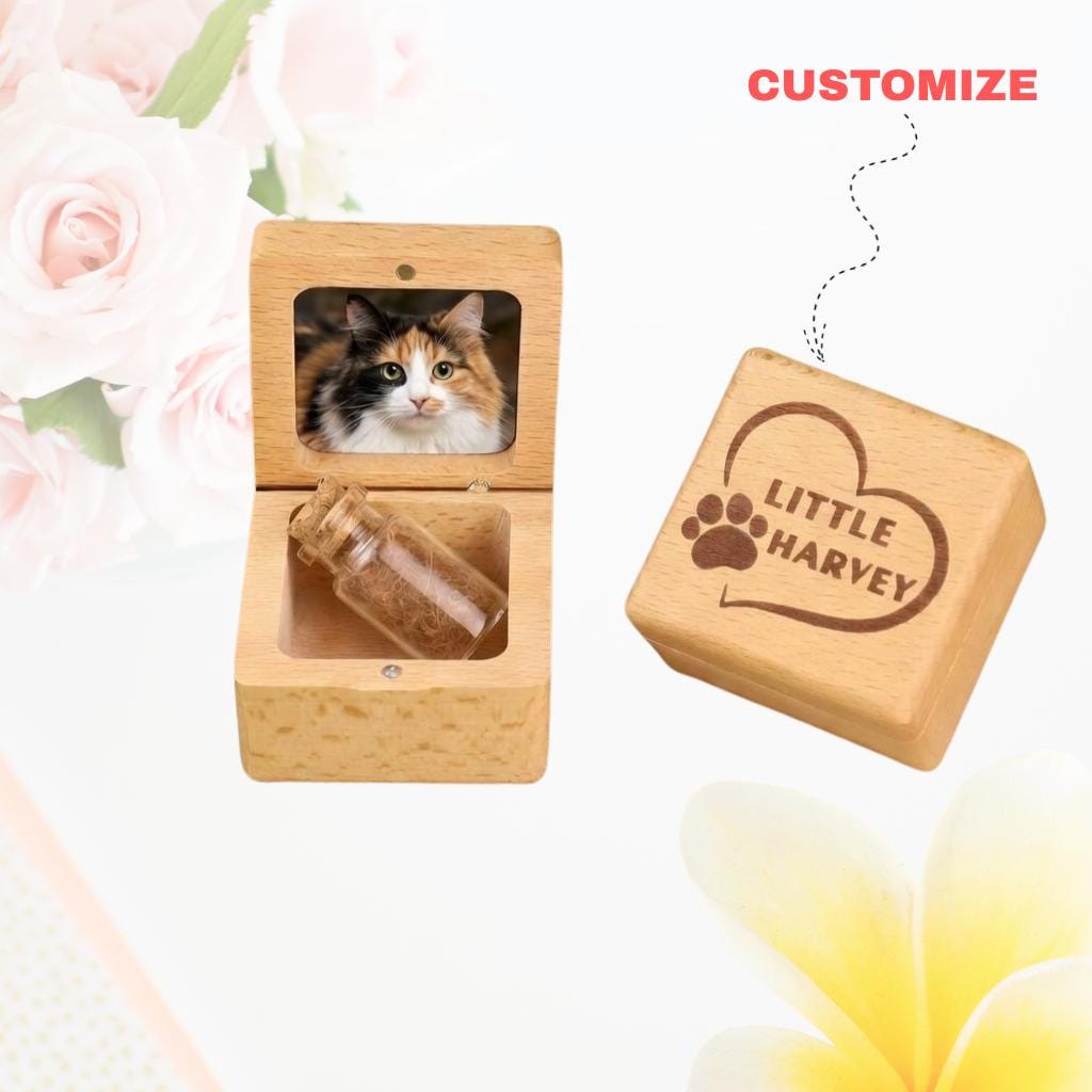 Personalised Pet Memorial Box, Custom Dog or Cat Keepsake Box, Pet Loss ...