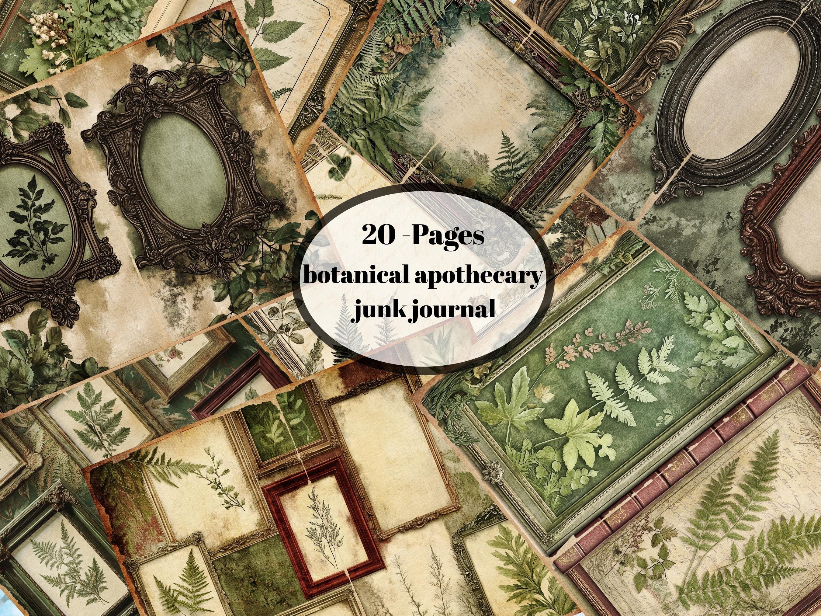 Botanical Apothecary Junk Journal Pages | Vintage Herbal Scrapbook Kit ...