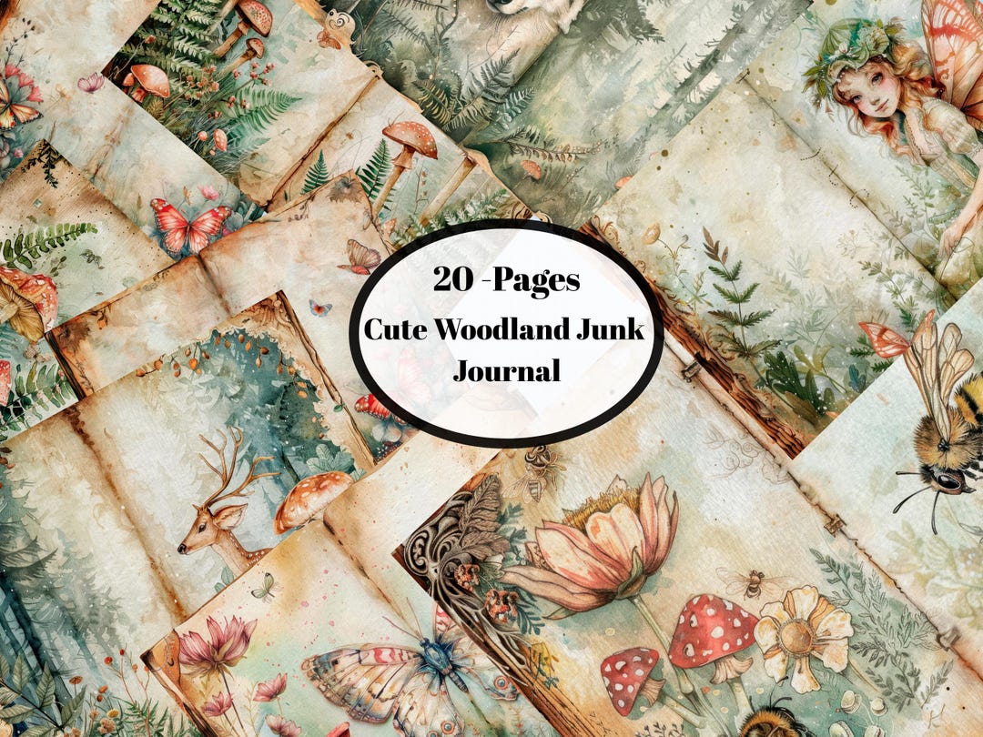 Woodland Junk Journal Pages | Vintage Nature Ephemera Kit (digital ...