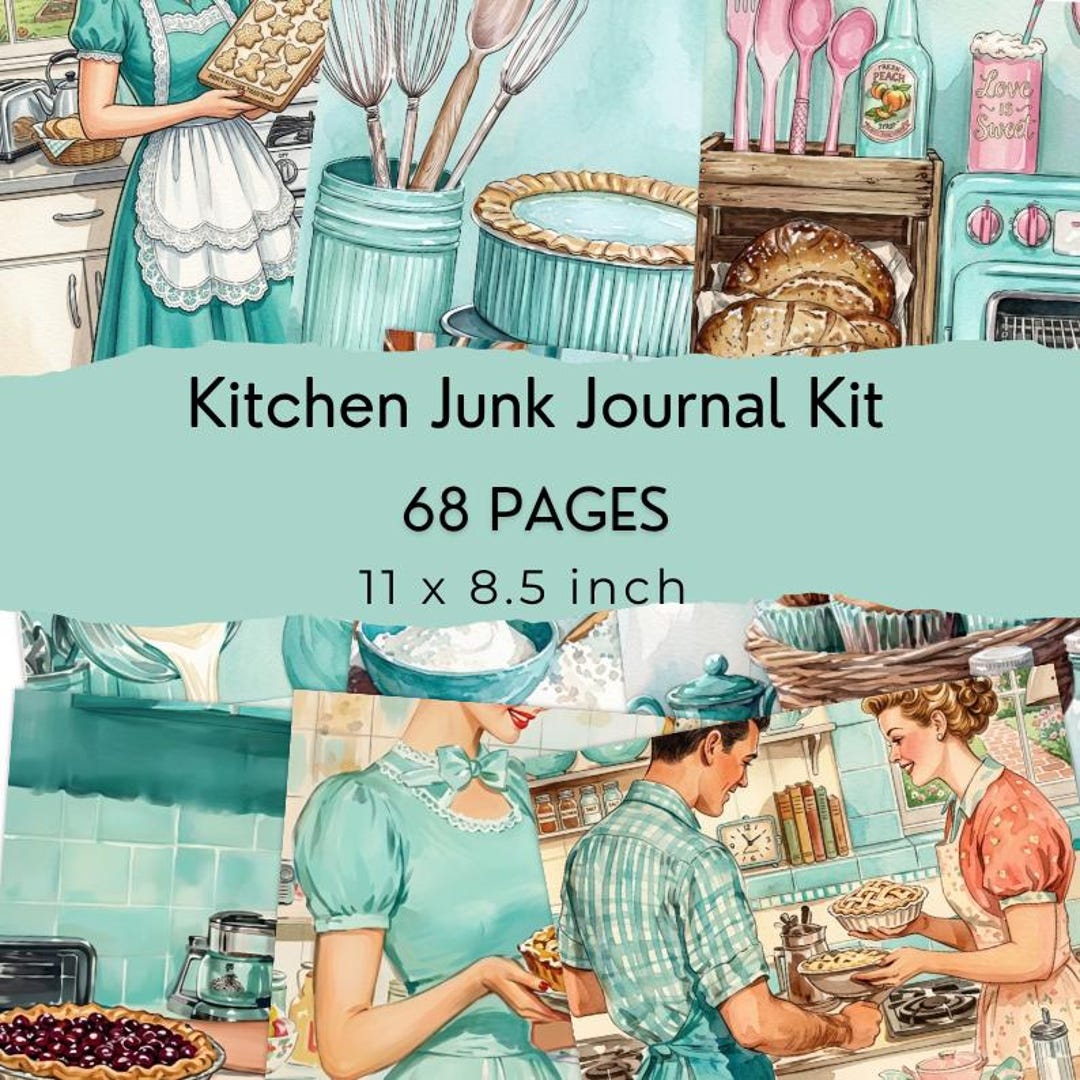 Vintage Kitchen Junk Journal Kit | Recipe Pages, Ephemera, Farmhouse ...