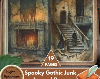 Páginas de diario gótico espeluznante / Collages de terror vintage (descarga digital)