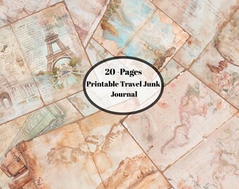 Páginas de diario de viaje vintage / Efímeras de aventuras, mapas (descarga digital)