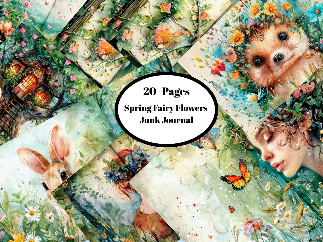 Spring Fairy Flowers Junk Journal Kit | Enchanted Floral Garden ...
