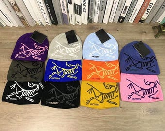 Arcteryx Strickmütze mit Archaeopteryx Logo, Outdoor Streetwear Skull Cap