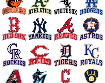 30 Baseball Teams PNG Bundle, American Baseball PNG, baseball Team Design, Mascot Sports Sublimation, Game Day Shirt Png, Mlb Teams Logo