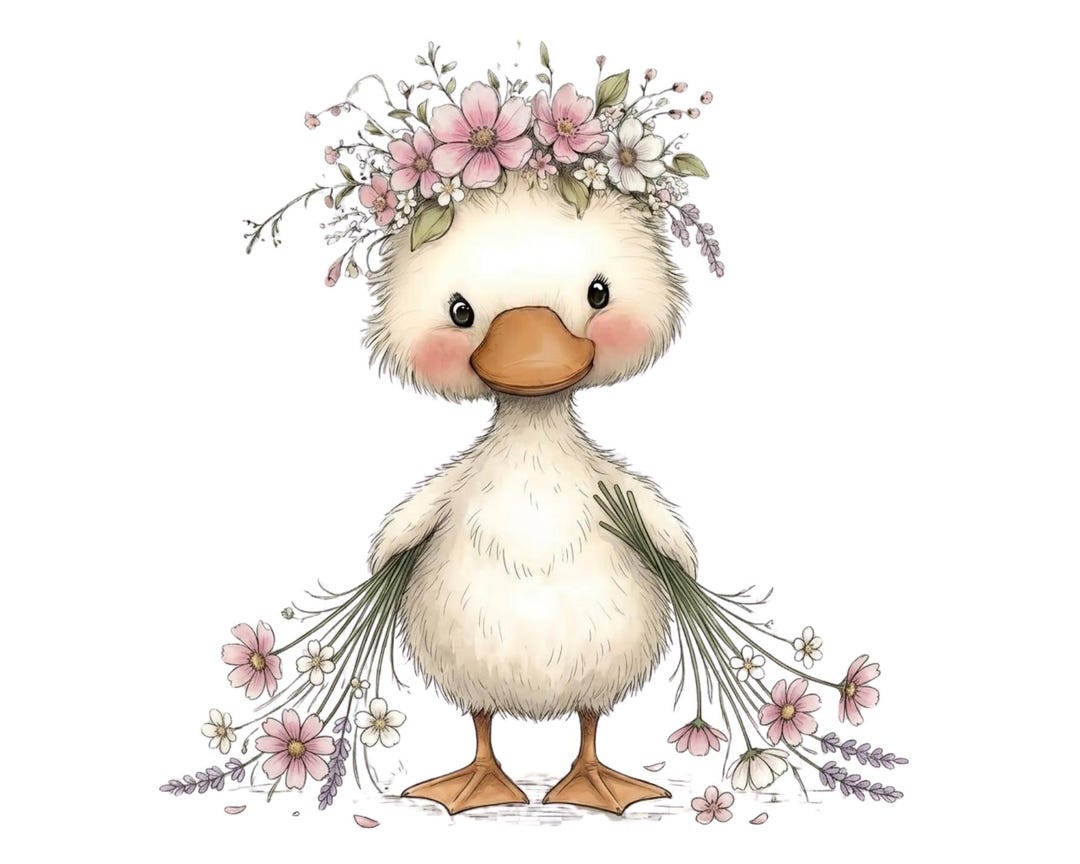 25 Spring Goose Watercolor Clipart PNG, Cute Farm Animal, Pastel Easter ...