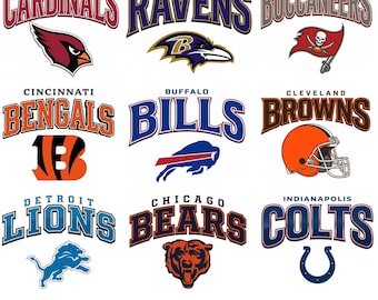 32 Football Teams PNG Bundle, American Football PNG, Football Team Design, Mascot Sports Sublimation, Game Day Shirt Png, NFc, NFL Team Logo