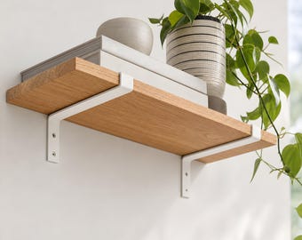 Stahl Regalhalterungen 2er Set, schwimmende Wandhalterungen, rustikale industrielle Holzregale