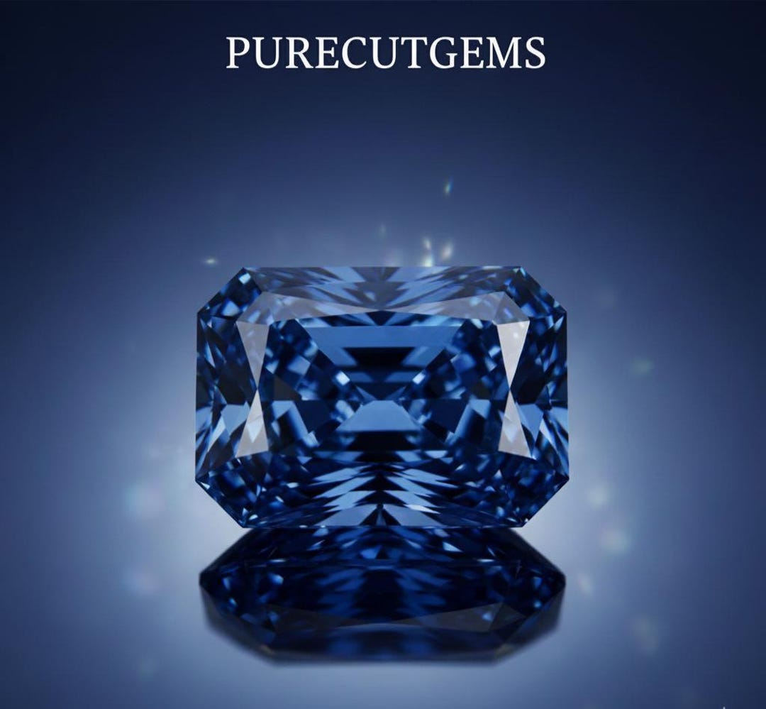 2 Ct Radiant Cut Blue Color Lab Grown Diamond D Color VVS1 Certified - Etsy