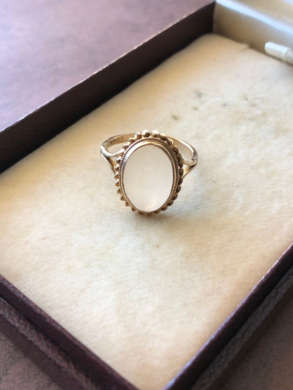 True Vintage English 9K Gold Solitaire Ring with L