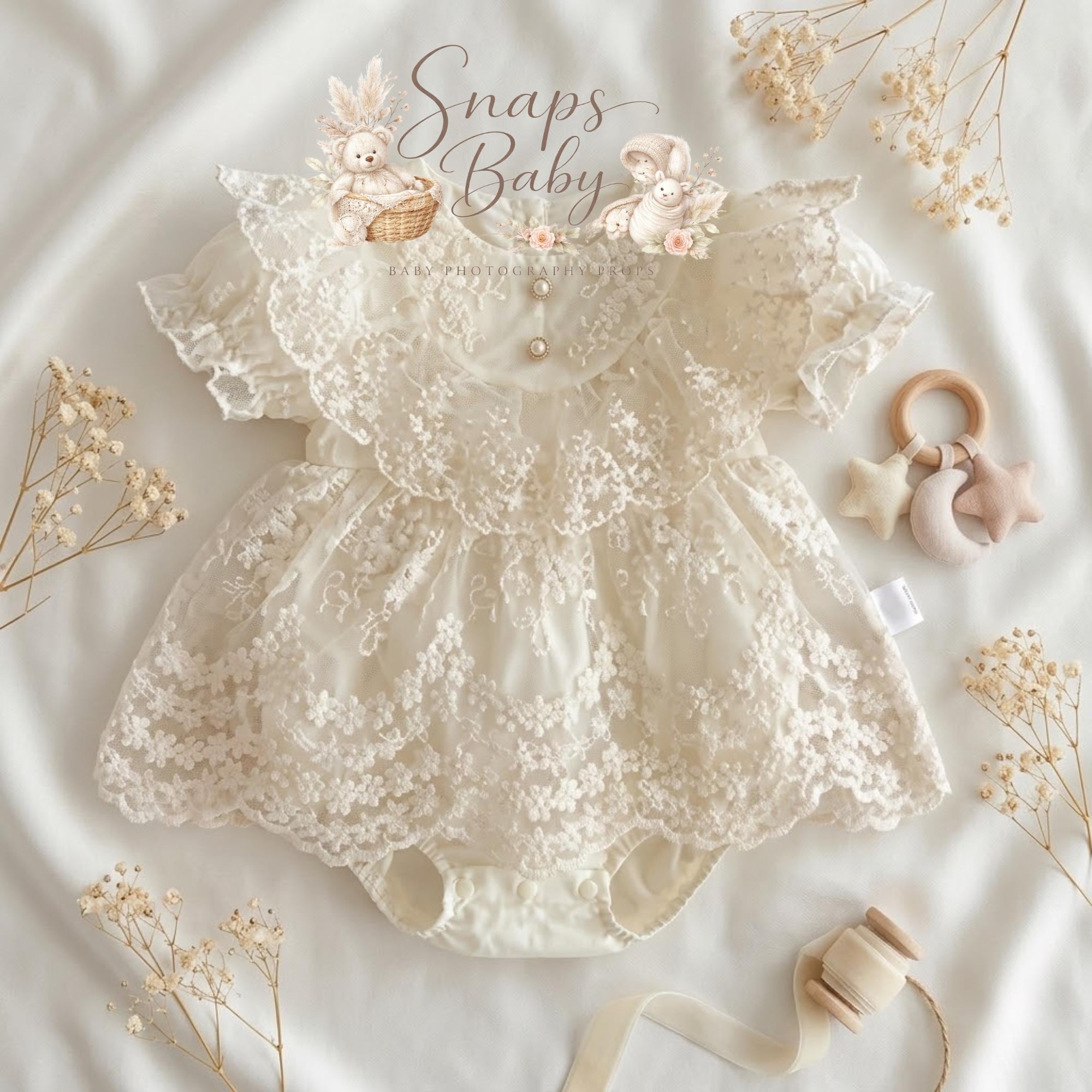 chinese dress ladies Will'beth Girls White Fancy Lace Heirloom Vintage 3 piece Dress Preemi   Classic Baby Boutique