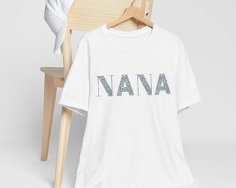 NANA floral block letters Tee | Grandma name shirt