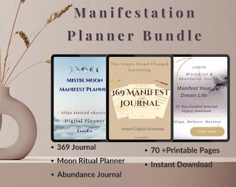 Pacote Planejador de Manifestação, Diário 369, Ritual da Lua, Gratidão (Download Digital)