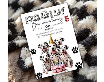 Bearbeitbare Pawty Geburtstagseinladung, Welpenparty einladen, Pawty Geburtstagsfeiereinladung, Partytiereinladung, Canva Digital Download