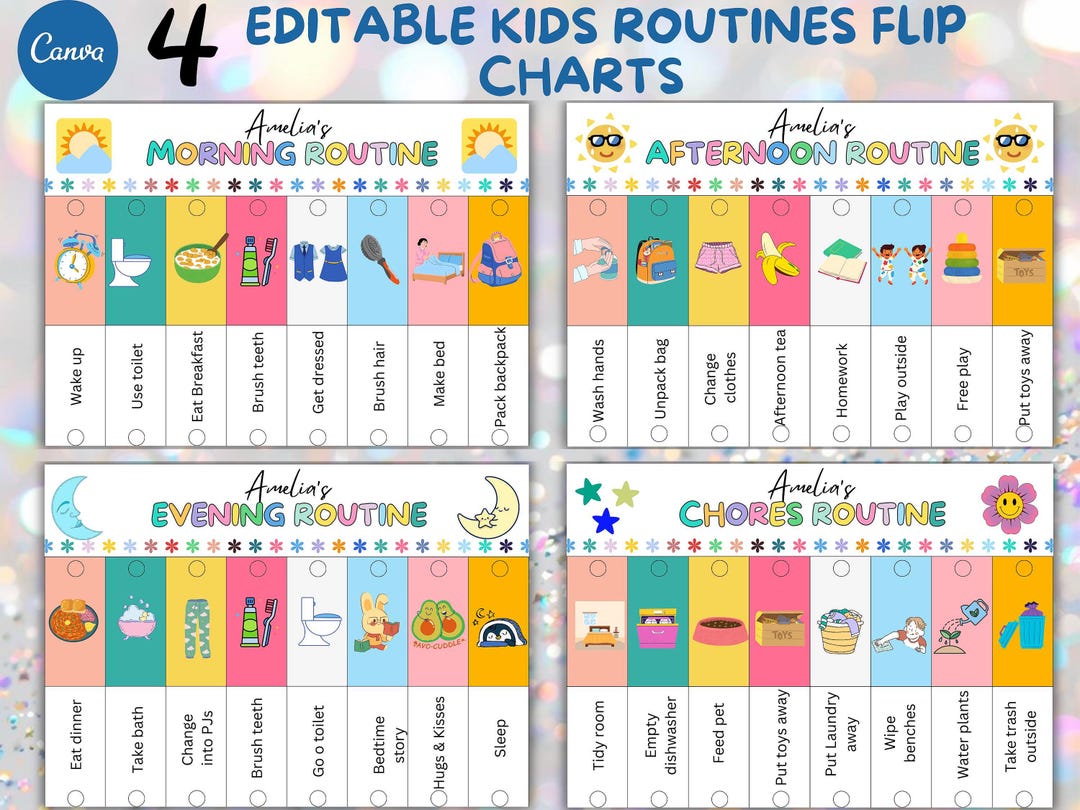 ADHD/ Neurodivergent Daily Routine Chart for Kids & Toddler, Printable ...