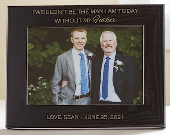 Personalized Father of the Groom Picture Frame (Black) by Lifetime Creations: Engraved Father of Groom Wedding Gift Thank You SHIPS FAST