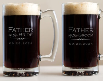 Engraved Father of the Groom or Father of the Bride Beer Mug by Lifetime Creations: Large 25 oz Personalized Beer Mug Wedding SHIPS FAST