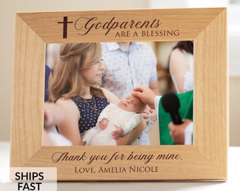 Personalized Godparent Picture Frame by Lifetime Creations: Engraved Godmother Picture Frame, Godfather Frame, Godparent Gifts SHIPS FAST