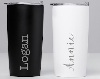 Engraved Personalized Stainless Steel Tumbler by Lifetime Creations: Insulated Custom Coffee Tumbler Double Wall 20 oz Travel Mug