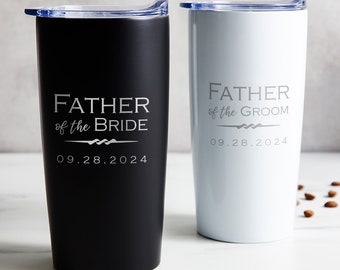 Engraved Personalized Father of the Groom or Father of Bride Tumbler by Lifetime Creations: Coffee Travel Mug Wedding Gift SHIPS FAST