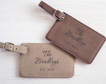 Pair (2) Personalized Wedding Luggage Tags: Custom Bride Groom Luggage Tags, Bride Groom Honeymoon, Personalized Wedding Gift, SHIPS FAST