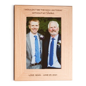 Personalized Father of the Groom Picture Frame by Lifetime Creations: Engraved Frame, Personalized Father of the Groom Gift, Wedding Portrait (vertical)