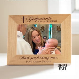 Personalized Godparent Picture Frame by Lifetime Creations: Custom Gift for Godparents, Godfather Godmother, ENGRAVED IN USA