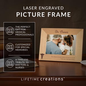 Personalized Doctor Picture Frame by Lifetime Creations: Thank You Gift, Medical Doctor's Office Staff, Pediatrician, Nurse, Physician Gift image 4