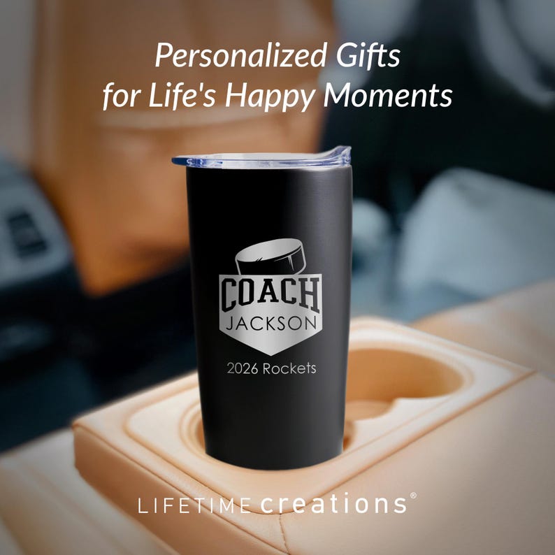 Personalized Hockey Coach Tumbler by Lifetime Creations: Thank You Gift for Hockey Coaches, Hockey Coach Gift Ideas, Coach Appreciation imagem 7