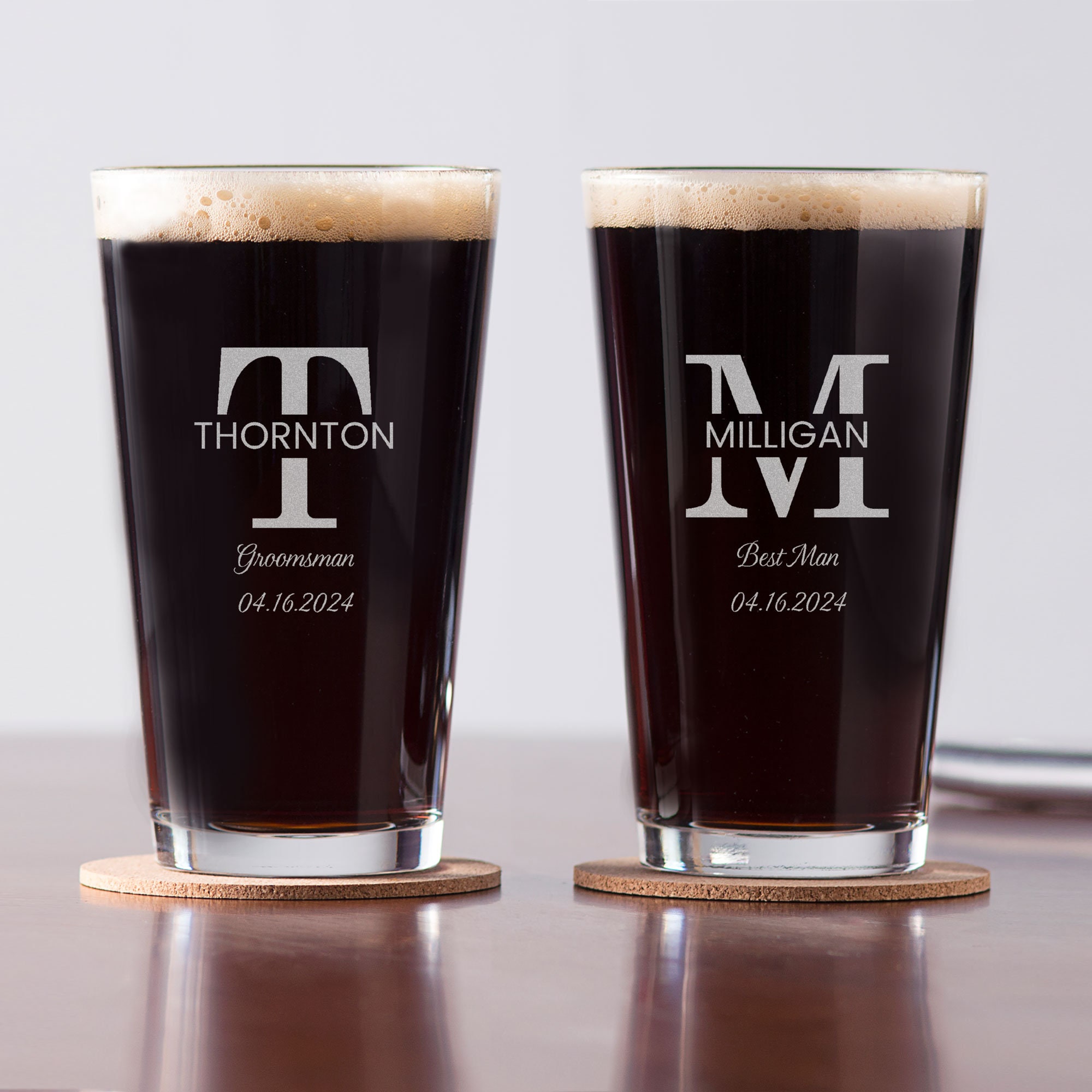 Monogram Beer Can Glasses - Set of 4 – Classic Prep Monograms