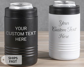Create Your Own Engraved Stainless Steel Can Cooler by Lifetime Creations: Personalized Custom Beer Can Holder, Groomsmen Gift SHIPS FAST