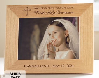 Personalized First Communion Picture Frame by Lifetime Creations: Boys or Girls First Communion Gifts, 1st Holy Communion Frame