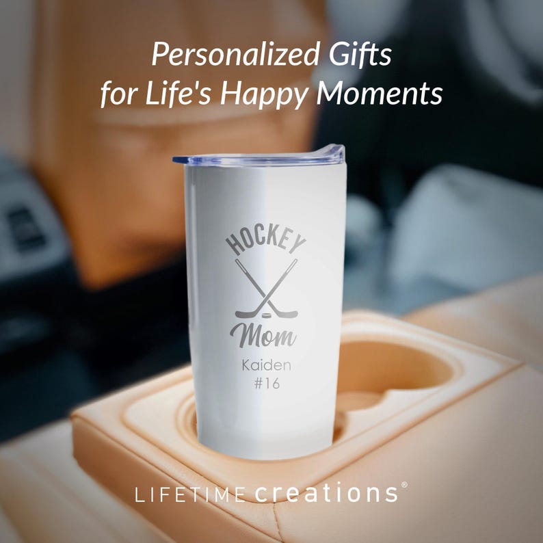 Engraved Personalized Hockey Mom Tumbler by Lifetime Creations: Gift for Hockey Mom from Team, Insulated Coffee Travel Mug SHIPS FAST image 7