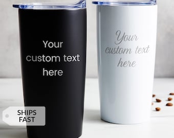 Engraved Personalized Tumbler by Lifetime Creations: 20 oz Stainless Steel Custom Tumbler, Personalized Coffee Travel Mug, Insulated