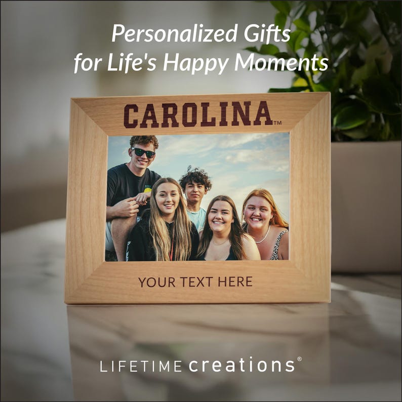 Personalized UNC Tar Heels 5x7 Wood Picture Frame by Lifetime Creations: Engraved UNC Gift, Licensed University of North Carolina Home Decor image 7