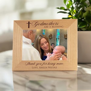 Personalized Godmother Picture Frame: Custom Engraved Godmother Gift, Regalo de Madrina, ENGRAVED IN USA by Lifetime Creations zdjęcie 2