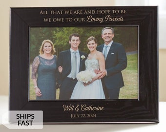 Personalized Parents of the Bride & Groom Picture Frame (Black) by Lifetime Creations: Engraved Wedding Frame Gift Parents SHIPS FAST