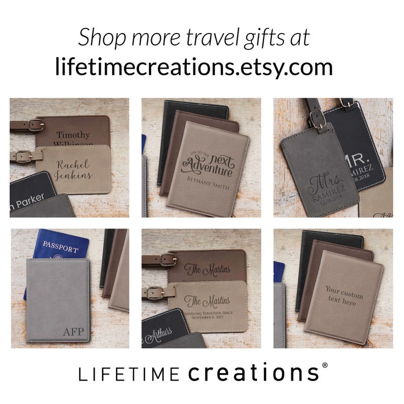 Personalized Luggage Tag by Lifetime Creations: Custom Luggage Tag with Name, Engraved Vegan Leather Bag Tag, Bulk Pricing, Employee Gifts image 9