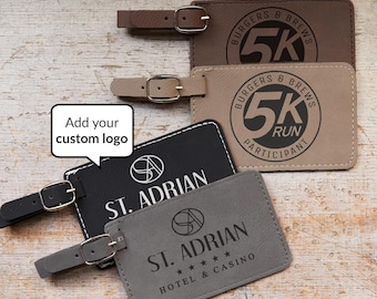 Bulk Custom Luggage Tags With Logo by Lifetime Creations Vegan Leather Personalized Company Luggage Tags Promotional Bag Tags Customized Etsy
