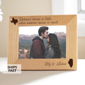 Personalized Long Distance Relationship Picture Frame by Lifetime Creations: Valentines Day Gift for Long Distance Girlfriend or Boyfriend