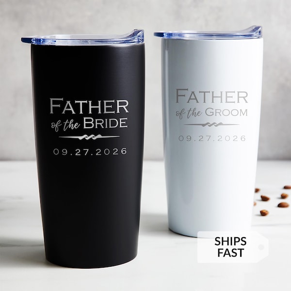 Gobelet personnalisé gravé pour le père du marié ou le père de la mariée par Lifetime Creations : tasse de café de voyage mariage des parents EXPÉDITION RAPIDE