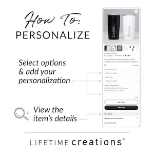 How to personalize this item: Select your options in the drop down menus and add your personalization to box. View items details for more information.