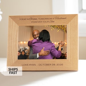 Personalized Mother of the Groom Picture Frame by Lifetime Creations: Engraved Mother of the Groom Gift for Mom, Wood Frame, SHIPS FAST