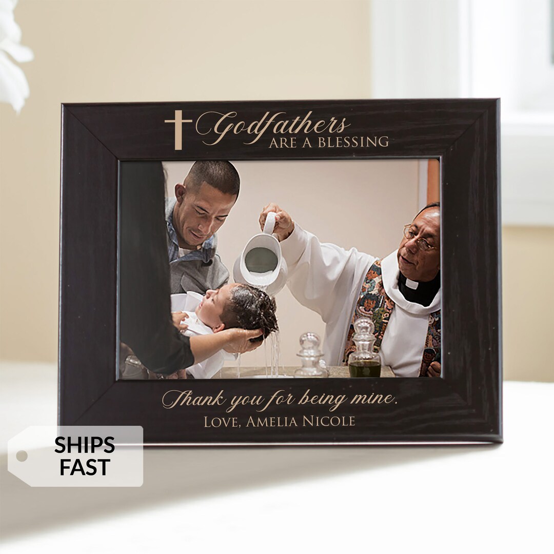 Personalized Godfather Picture Frame black Engraved Godfather Frame