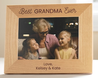 Personalized Best Grandma Ever Picture Frame by Lifetime Creations: Engraved Mother's Day Gift for Nana, Birthday Gift from Grandchildren